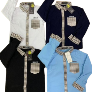 Classic Checkered Collar Children's Shirts - Wholesale